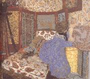 Ms. wearing blue clothes and children Edouard Vuillard